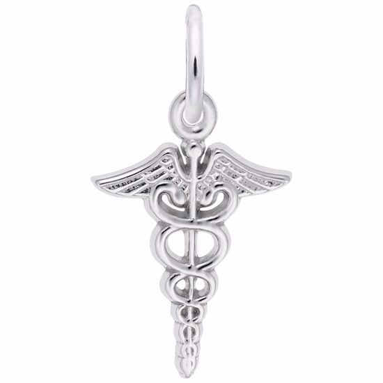 Picture of Caduceus Charm Pendant - Sterling Silver