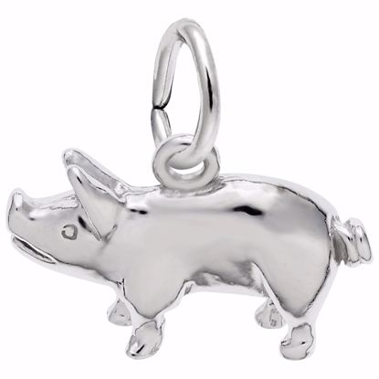 Picture of Pig Charm Pendant - Sterling Silver