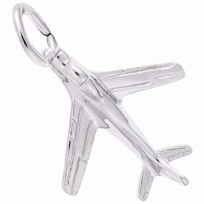 Picture of Airplane Charm Pendant - Sterling Silver