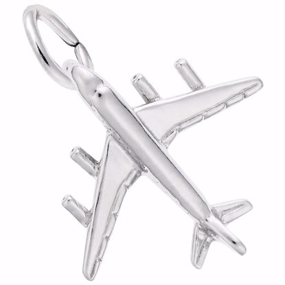 Picture of Airplane Charm Pendant - Sterling Silver