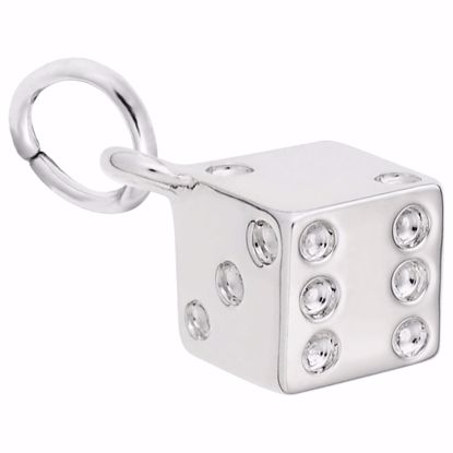 Picture of Dice Charm Pendant - Sterling Silver