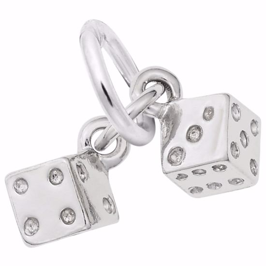 Picture of Dice Charm Pendant - Sterling Silver