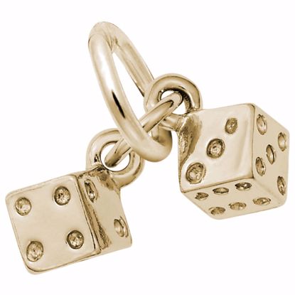 Picture of Dice Charm Pendant - 14K Gold