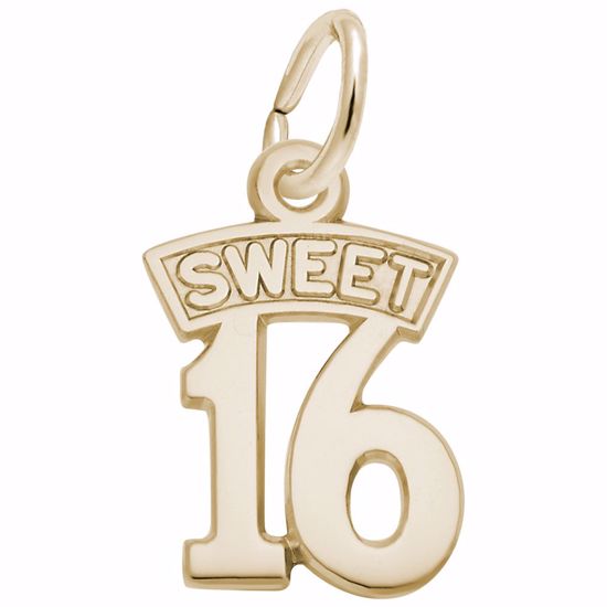 Picture of Sweet 16 Charm Pendant - 14K Gold