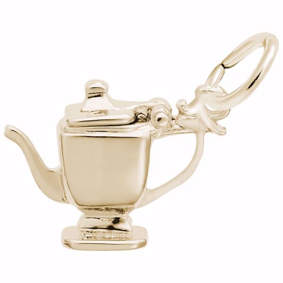 Picture of Teapot Charm Pendant - 14K Gold