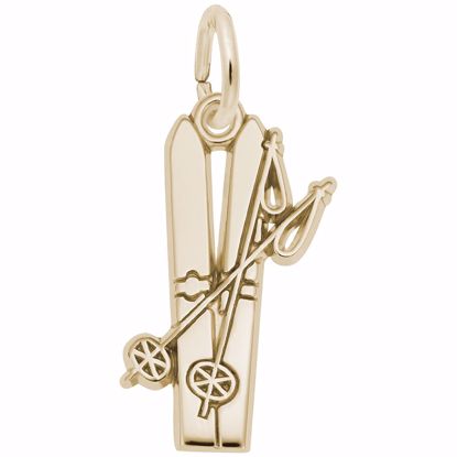 Picture of Skis Charm Pendant - 14K Gold