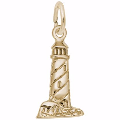 Picture of Lighthouse Charm Pendant - 14K Gold