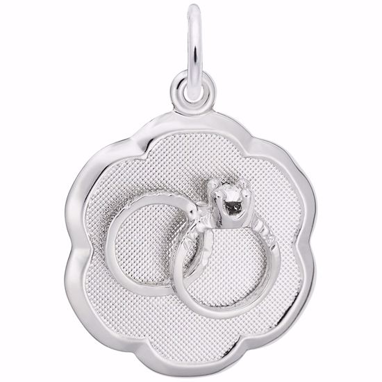 Picture of Wedding Rings Disc Charm Pendant - Sterling Silver