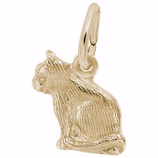 Picture of Cat Charm Pendant - 14K Gold