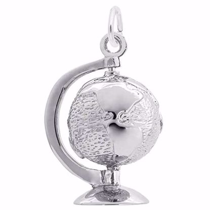 Picture of Globe Charm Pendant - Sterling Silver