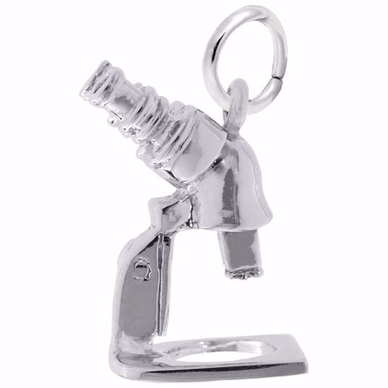 Picture of Microscope Charm Pendant - Sterling Silver