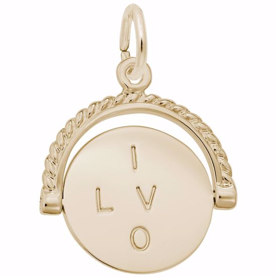 Picture of I Love You Spinner Charm Pendant - 14K Gold