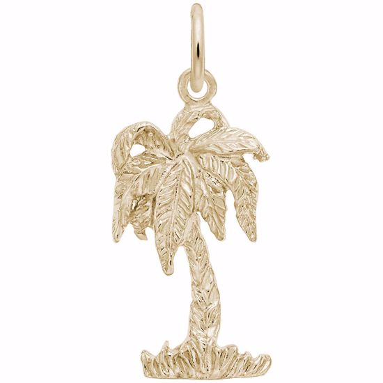 Picture of Palm Tree Charm Pendant - 14K Gold