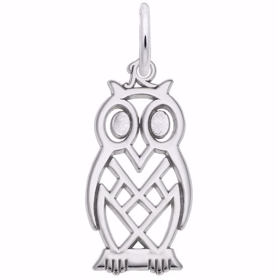 Picture of Owl Charm Pendant - Sterling Silver