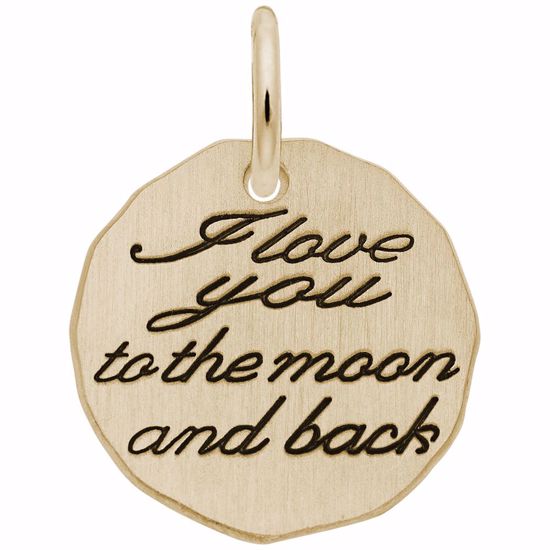 Picture of I Love You To The Moon Charm Pendant - 14K Gold