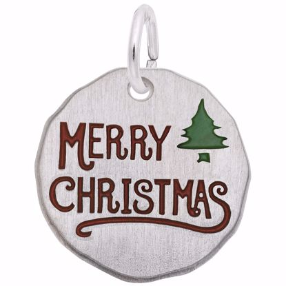 Picture of Merry Christmas Charm Pendant - Sterling Silver