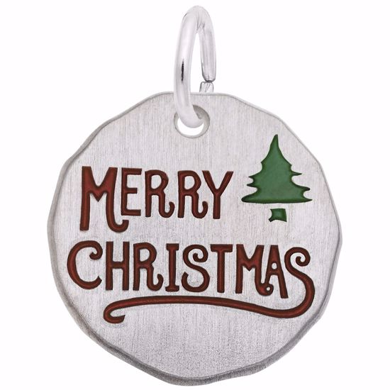 Picture of Merry Christmas Charm Pendant - Sterling Silver