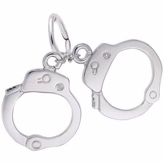 Picture of Handcuffs Charm Pendant - Sterling Silver