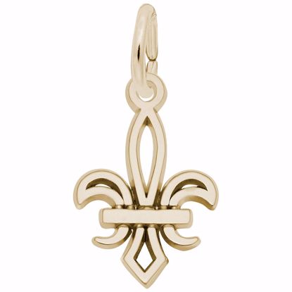 Picture of Fleur De Lis Charm Pendant - 14K Gold