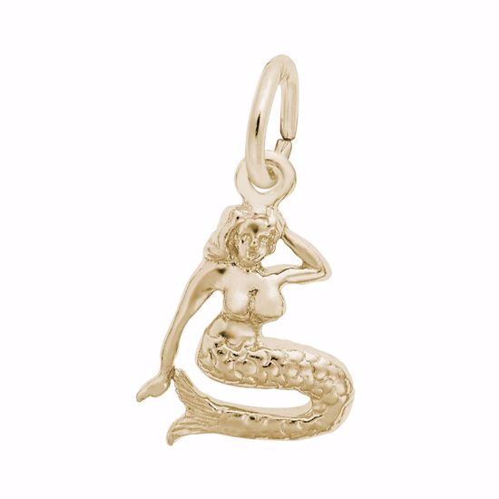 Picture of Mermaid Charm Pendant - 14K Gold