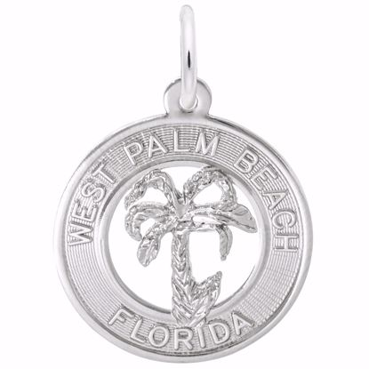 Picture of West Palm Beach Florida Charm Pendant - Sterling Silver