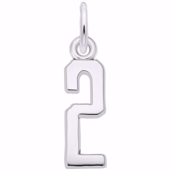 Picture of Number 2 Charm Pendant - Sterling Silver