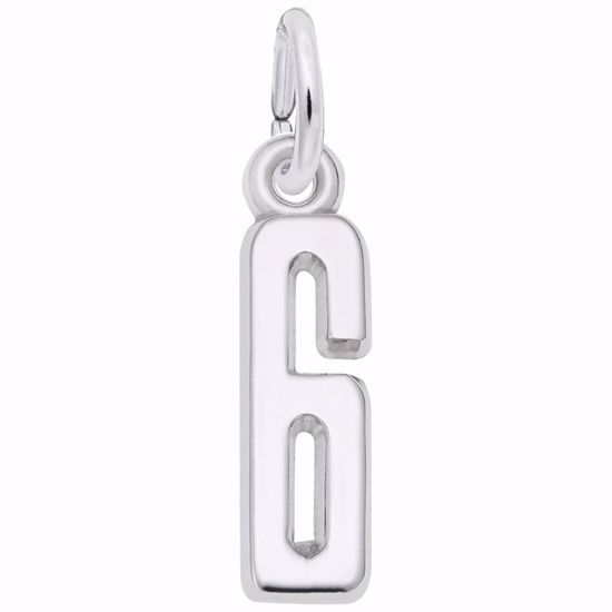 Picture of Number 6 Charm Pendant - Sterling Silver