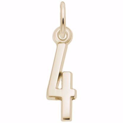 Picture of Number 4 Charm Pendant - 14K Gold