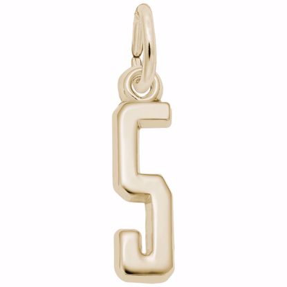 Picture of Number 5 Charm Pendant - 14K Gold