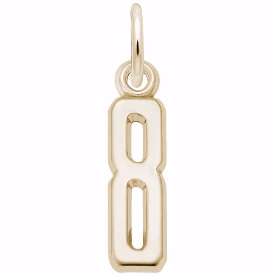 Picture of Number 8 Charm Pendant - 14K Gold