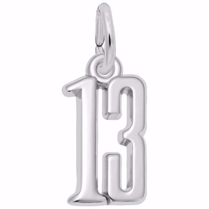 Picture of Number 13 Charm Pendant - Sterling Silver