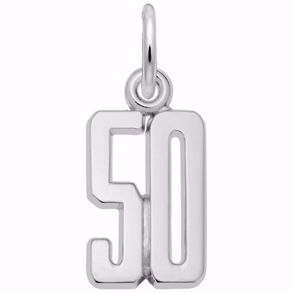 Picture of Number 50 Charm Pendant - Sterling Silver