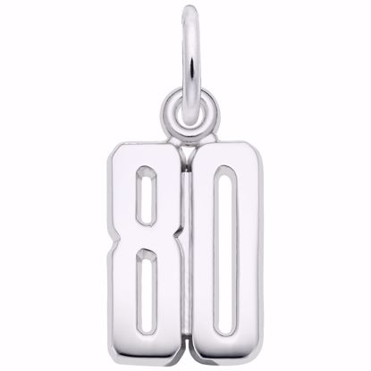 Picture of Number 80 Charm Pendant - Sterling Silver