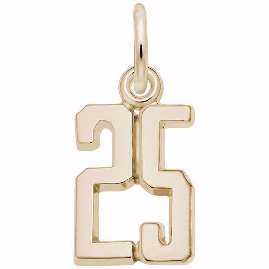 Picture of Number 25 Charm Pendant - 14K Gold