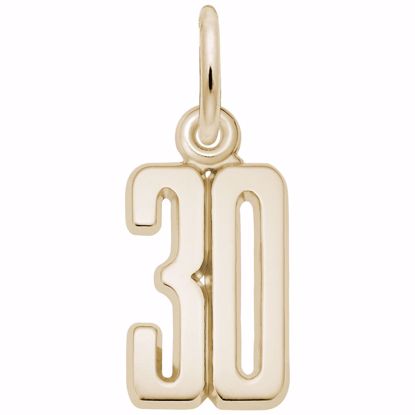 Picture of Number 30 Charm Pendant - 14K Gold