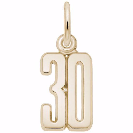 Picture of Number 30 Charm Pendant - 14K Gold