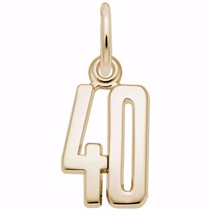 Picture of Number 40 Charm Pendant - 14K Gold