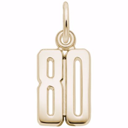 Picture of Number 80 Charm Pendant - 14K Gold