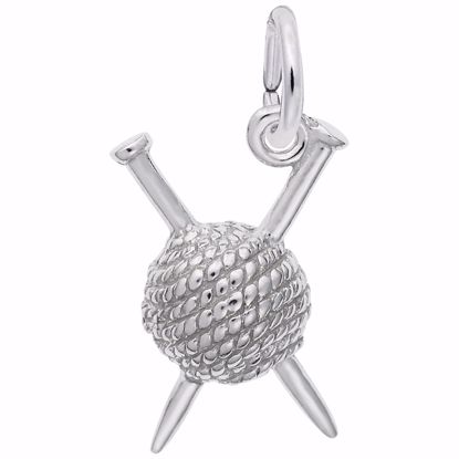 Picture of Knitting Charm Pendant - Sterling Silver