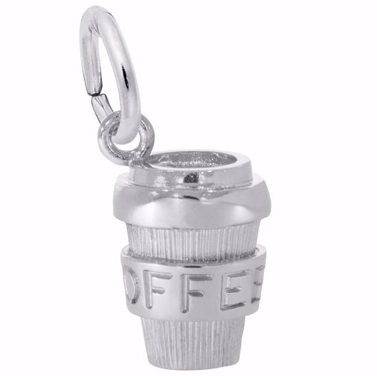 Picture of Coffee Cup Charm Pendant - Sterling Silver