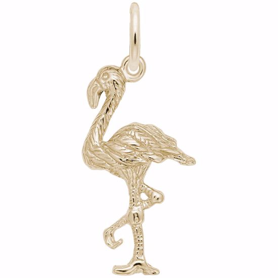 Picture of Flamingo Charm Pendant - 14K Gold