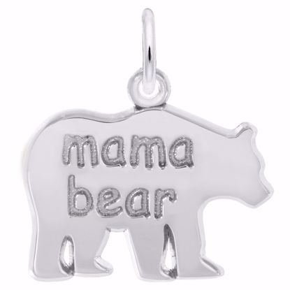 Picture of Mama Bear Charm Pendant - Sterling Silver