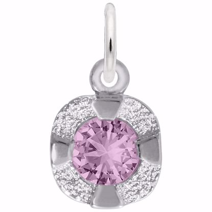 Picture of Petite Birthstone - Feb Charm Pendant - Sterling Silver