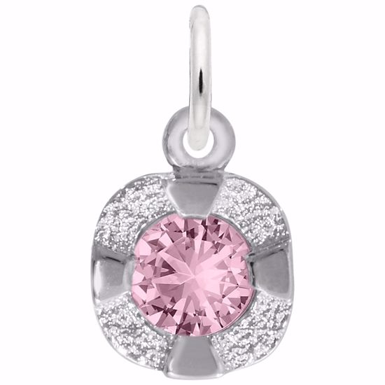 Picture of Petite Birthstone - Oct Charm Pendant - Sterling Silver