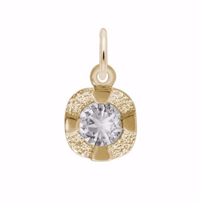 Picture of Petite Birthstone - Apr Charm Pendant - 14K Gold