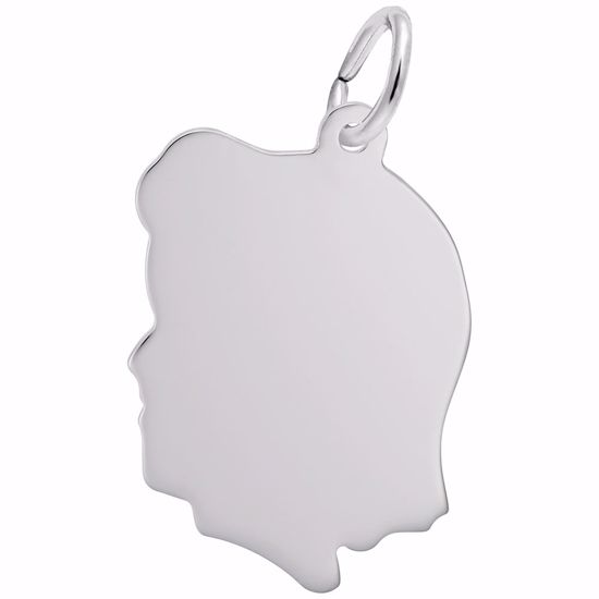 Picture of Girl Charm Pendant - Sterling Silver