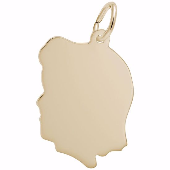 Picture of Girl Charm Pendant - 14K Gold