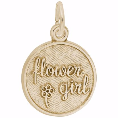 Picture of Flower Girl Charm Pendant - 14K Gold