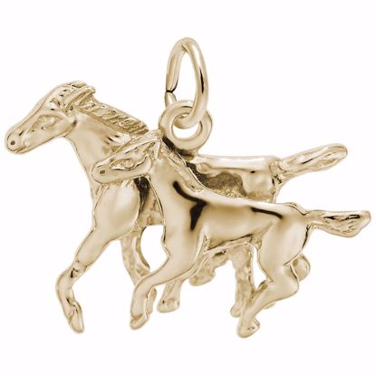 Picture of Horse And Colt Charm Pendant - 14K Gold