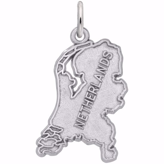 Picture of Netherlands Map Charm Pendant - Sterling Silver